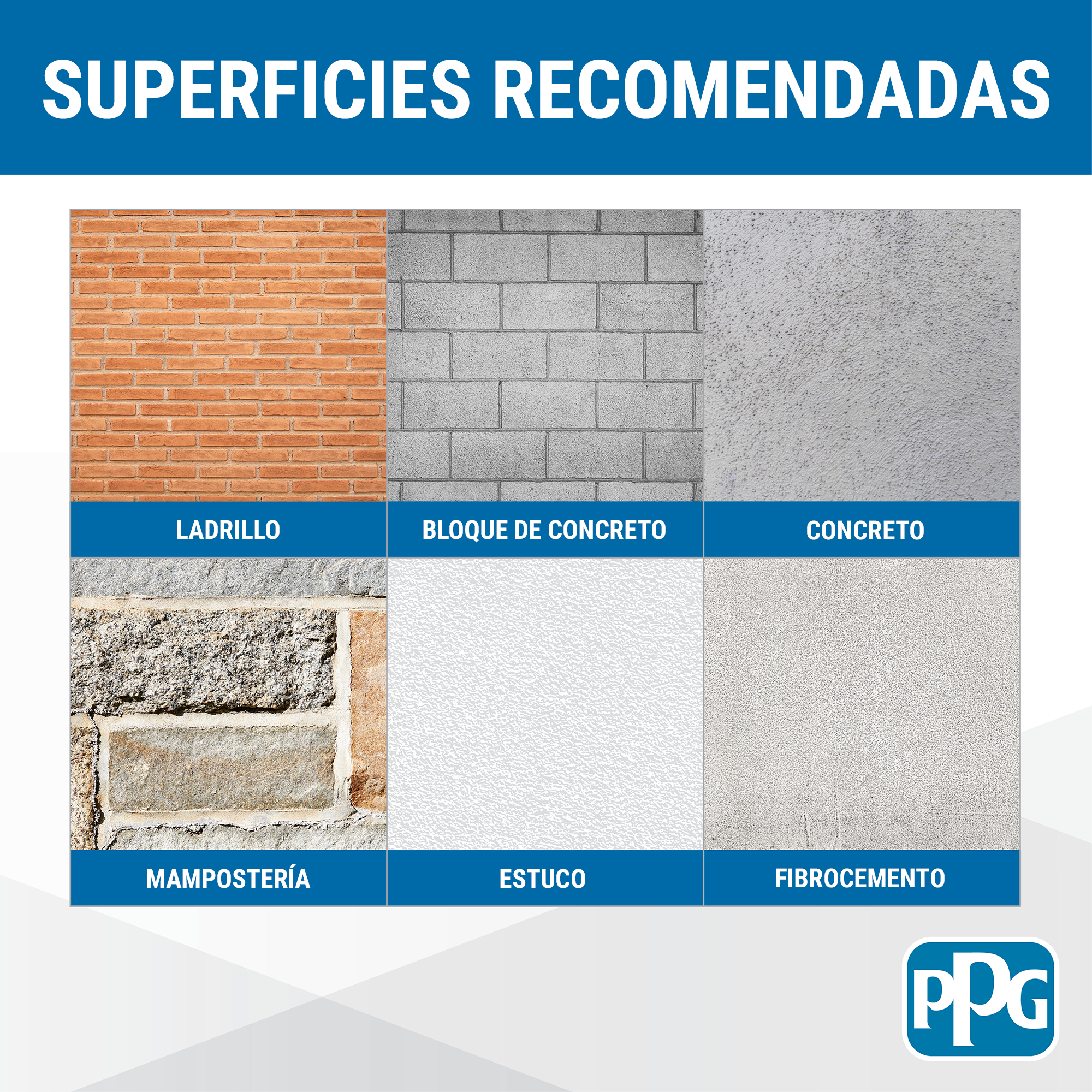 Superficies recomendadas para Color Seal